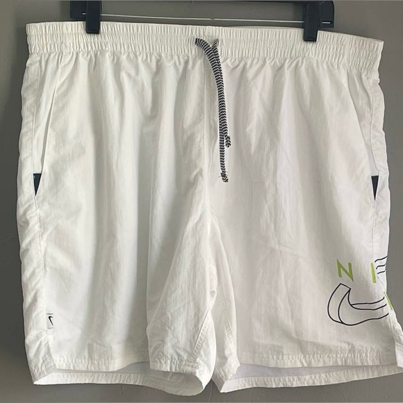 Nike Other - Nike Split‎ Logo Icon 7 JDI Fade Volley Shorts White Sz XXL Summer Sporty Preppy